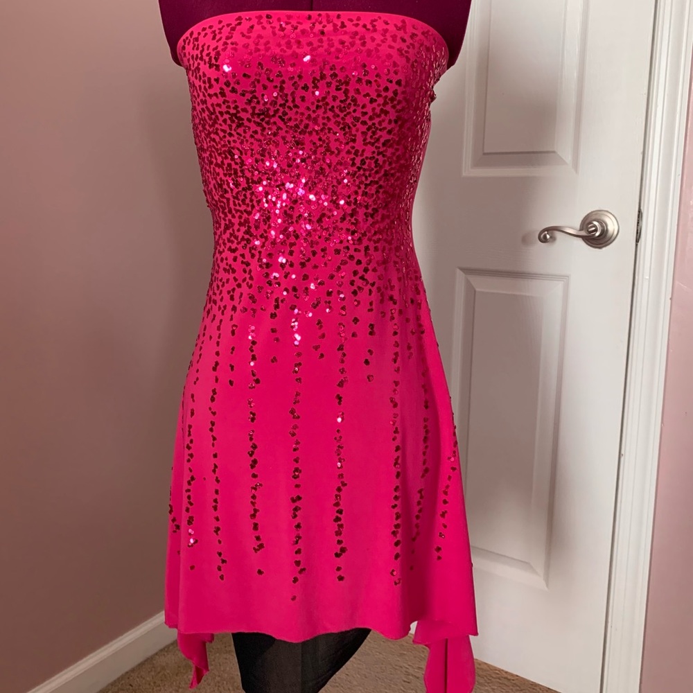 Espress sequin hot pink mini dress in Small